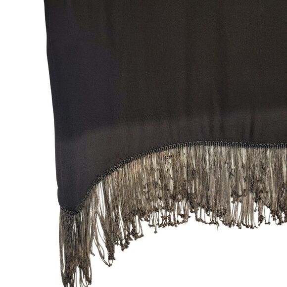 ZARA Black Chain Fringe Sleeveless Top Womens S Dressy Party Grunge Sexy Relaxed - Picture 5 of 11